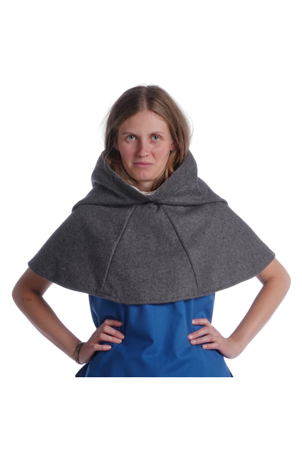 Mittelalter Kapuze aus Wollfilz in rot, braun, schwarz, natur-beige und gruen