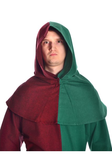 Mittelalter Kapuze aus Baumwolle in schwarz, gruen, braun, blau, natur-beige und rot