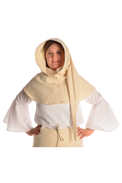 Gugel aus reiner und fester Baumwolle in natur-beige, gruen, rot, blau, schwarz und braun