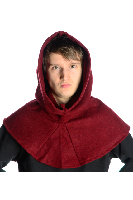 Gugel aus Wollfilz in natur-beige, gruen, schwarz, braun und rot