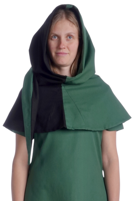 Gugel aus reiner und fester Baumwolle in natur-beige, gruen, rot, blau, schwarz und braun