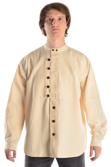 Mittelalterhemd Ache natur-beige - Frontansicht