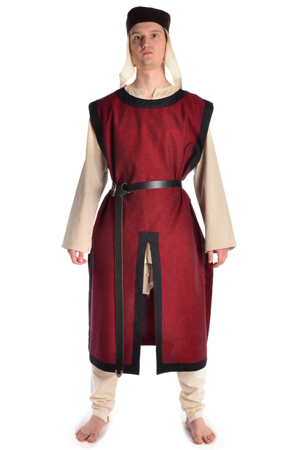 Waffenrock rot und blau mit schwarzem Rand