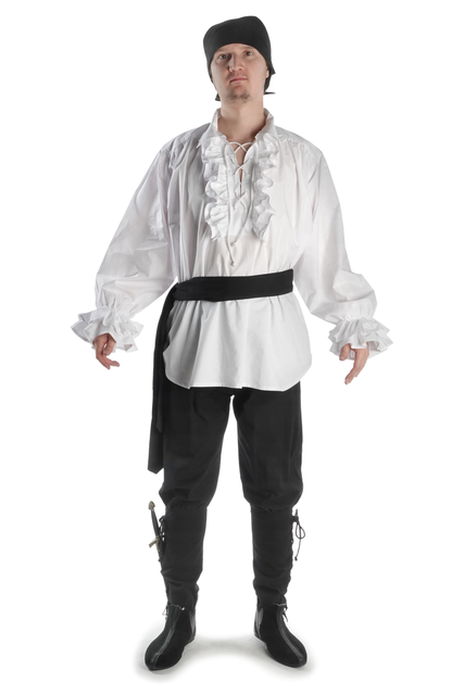 Rüschenhemd in schwarz und weiss