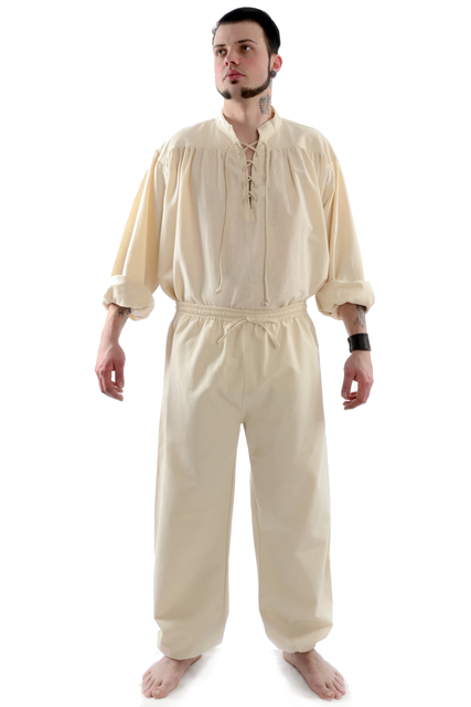 Bundhose lang natur-beige und schwarz