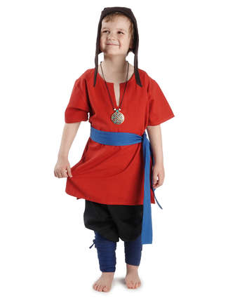 Mittelalter Kindertunika Maurin in Rot Frontansicht