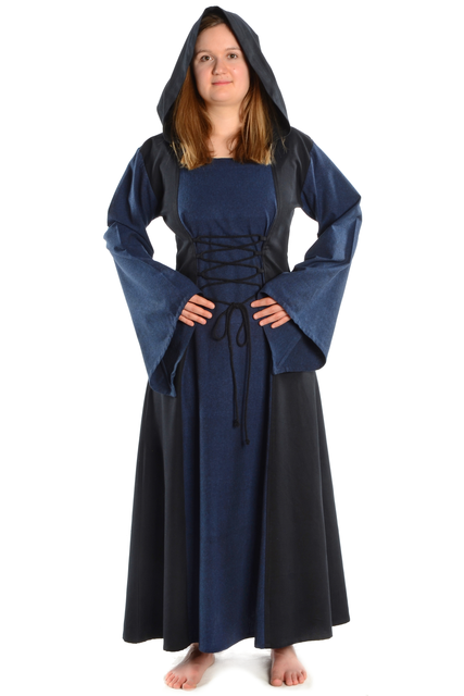 Mittelalter Kleid mit Gugel-Kapuze