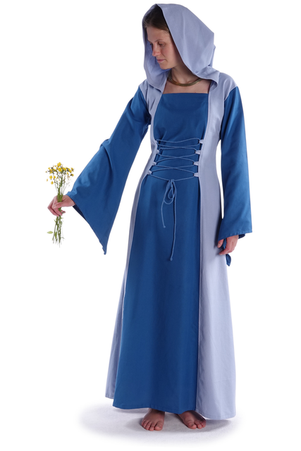 Mittelalter Kleid mit Gugel-Kapuze