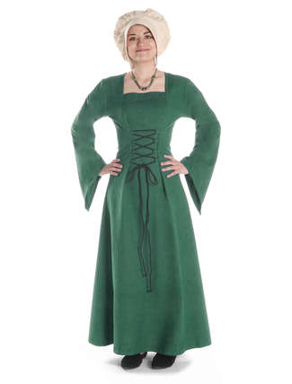 Mittelalter Kleid mit Gugel-Kapuze