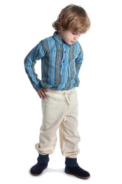 Mittelalter Kinder Hose Pirat Baumwolle beige schwarz
