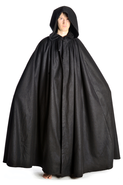 Mittelalterlicher Umhang aus Wollfilz, Schafwolle weit geschnitten in schwarz beige und braun