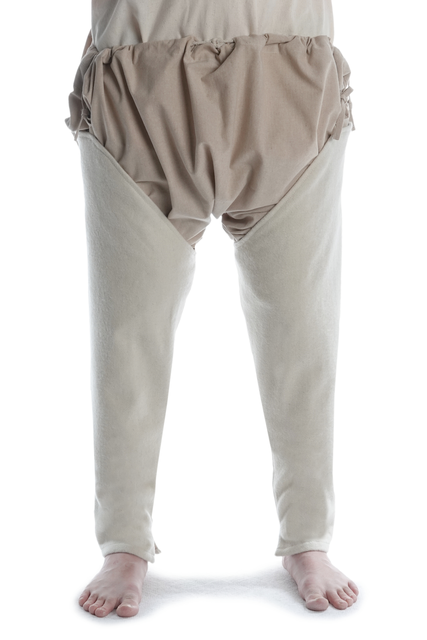 Mittelalter Beinlinge Wigalois in Beige Frontansicht