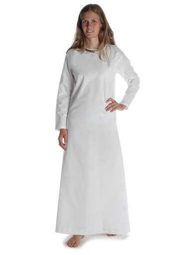 Mittelalter Unterkleid natur-beige, braun, schwarz, grün, blau und rot