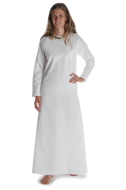 Mittelalter Unterkleid natur-beige, braun, schwarz, grün, blau und rot