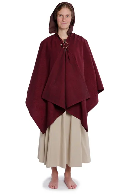 Mittelalter Umhang Fulla in Schwarz Frontansicht