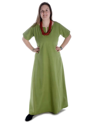 Mittelalter Kleid Hrist in Hellgrün Frontansicht