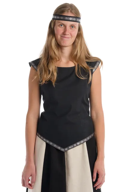 Mittelalter Bluse Neifile in Beige Frontansicht