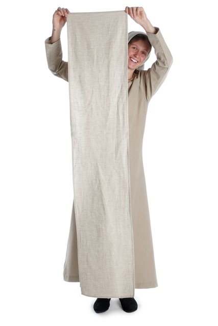 Mittelalter Schal Kari aus Baumwolle-Leinen(60-40) in Beige Frontansicht