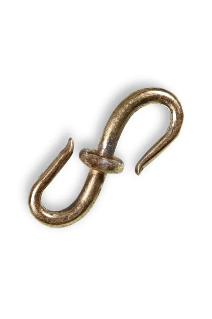 Wikinger Ketten-Hacken Gjallarhorn aus Messing in Golden Frontansicht