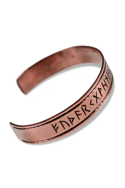 Wikinger Armreif Runar aus Kupfer in Kupferfarben Frontansicht 2