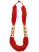 Mittelalter Perlenkette Weatreis rot aus Horn-Resin in Rot Seitenansicht