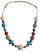Mittelalter Halskette Idun aus Weißmetall-Resin in Blau-Rot Frontansicht