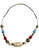 Mittelalter Halskette JÃ¶rd aus Weißmetall-Resin in Blau-Rot Frontansicht