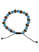 Mittelalter Armband Iblis mit Mosaiksteinen aus Messing-Glassteine in Perlmutfarben-Rot-Türkis Frontansicht