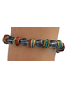 Mittelalter Armband Iblis mit Mosaiksteinen aus Messing-Glassteine in Perlmutfarben-Rot-Türkis Frontansicht 2