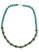 Mittelalter Halskette Blubena Türkis aus Messing-Glassteine in TÃ¼rkis Frontansicht