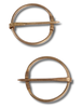 Mittelalter Fibel Tyr (Set) 3 cm aus Messing in Golden Frontansicht 2