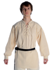 Mittelalter Schnürhemd Artus in Beige Frontansicht