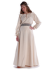 Mittelalter Bluse Gotelinde in Beige Frontansicht