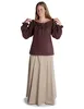 Mittelalter Bluse Gotelinde in Braun Frontansicht 5
