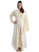 Mittelalter Kleid Liebgart in Beige-Weiß Frontansicht