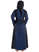 Mittelalter Kleid Liebgart in Blau-Schwarz Rückansicht