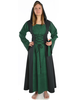 Mittelalter Kleid Liebgart in Grün-Schwarz Frontansicht