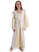 Mittelalter Kinderkleid Obilot in Beige-Weiß Frontansicht