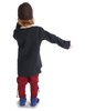 Mittelalter Kindertunika Eliant in Schwarz Rückansicht