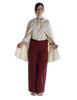 Mittelalter Umhang Virginal in Beige Frontansicht 5
