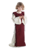 Mittelalter Kinderkleid Alyze (Set) in Beige-Rot Frontansicht