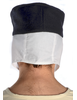 Mittelalter Kappe Reginbald white (Set) in Weiß-Schwarz Rückansicht