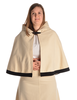 Mittelalter Pelerine Gerutha in Beige Frontansicht 2