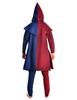 Mittelalter Kinderkapuze Liadarz Mi-Parti in Blau-Rot Rückansicht