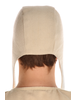Mittelalter Haube Karamphi in Beige Rückansicht