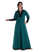Mittelalter Kleid Skalmöld in Grün-Schwarz Frontansicht