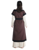 Mittelalter Kleid Linde in Braun-Schwarz Rückansicht
