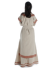 Mittelalter Kleid Linde in Hanffarben-Hellbraun Rückansicht 2