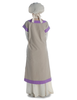 Mittelalter Kleid Linde in Hanffarben-Violett Rückansicht