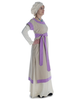 Mittelalter Kleid Linde in Hanffarben-Violett Seitenansicht 2